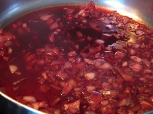 Shallots and Red Wine Reduction Sauce